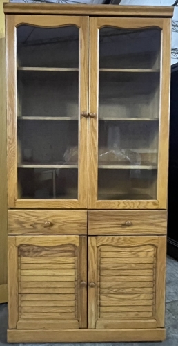 半實木．開門式．三尺書櫃