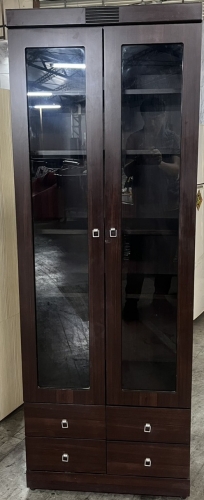 胡桃色．開門式．2.3尺．收納櫃