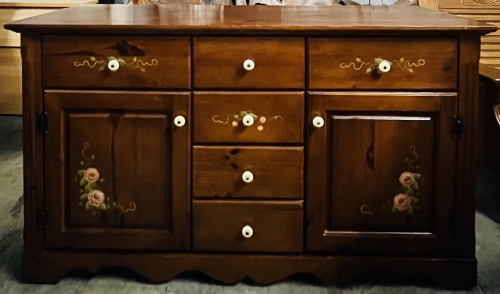 全實木．五尺．彩繪收納櫃．餐櫃