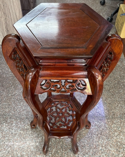 花梨木．六角形．花几