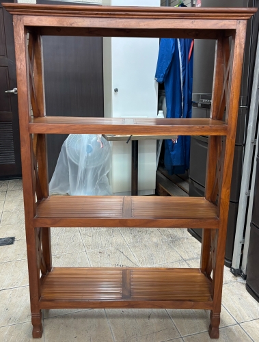 柚木。開放式。三尺。展示架