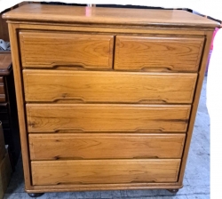 橡木．3.5尺．六抽櫃