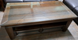 實木．4.6尺．大茶几(抽屜x2)