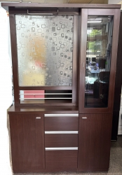 胡桃色．四尺．隔間櫃．雙面櫃