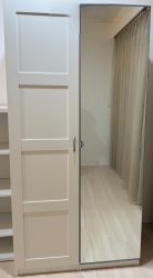 IKEA．白色．鏡面．3.3尺．衣櫃