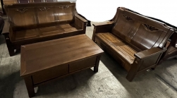 樟木桌椅組.三件組。2+3+大茶几