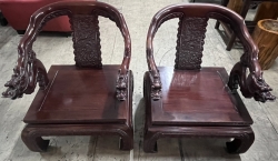 中式家具．花梨木．扶手椅 (一對)